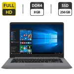 Ультрабук Б-клас Asus VivoBook X510UA / 15.6" (1920x1080) IPS / Intel Core i7-7500U (2 (4) ядра по 2.7 - 3.5 GHz) / 8 GB DDR4 / 256 GB SSD / Intel HD Graphics 620 / WebCam / HDMI / Win 10 Pro б/в