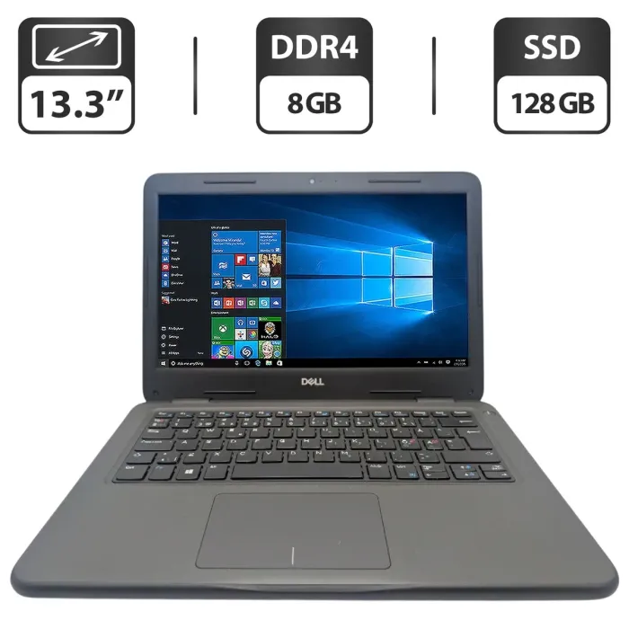Ноутбук Dell Latitude 3310 / 13.3" (1366x768) TN / Intel Core i3-8145U (2 (4) ядра по 2.1 - 3.9 GHz) / 8 GB DDR4 / 128 GB SSD / Intel UHD Graphics / WebCam б/в - зображення 1