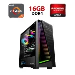 Ігровий ПК Hunter Alseye X3-B Tower / AMD Ryzen 5 5500 (6 (12) ядер по 3,6 - 4,2 ГГц) / 16 ГБ DDR4 / 480 ГБ SSD / AMD Radeon RX 6600, 8 ГБ GDDR6, 128-біт