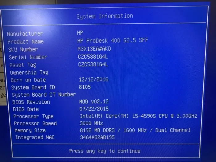 Комп'ютер HP ProDesk 400 G2.5 SFF / Intel Core i5-4590S (4 ядра по 3.0 - 3.7 GHz) / 8 GB DDR3 / 500 GB HDD / Intel HD Graphics 4600 / DVD-ROM б/в - зображення 5