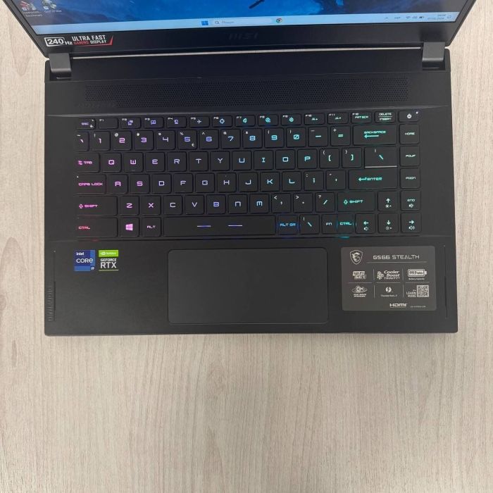 Ігровий ноутбук MSI GS66 Stealth 11UH / 15.6" (1920x1080) IPS / Intel Core i9-11900H (8 (16) ядер по 2,5 - 4,9 ГГц) / 16 ГБ DDR4 / 512 ГБ SSD / nVidia GeForce RTX 3080, 16 ГБ GDDR6, 256-біт / WebCam б/в - изображение 4
