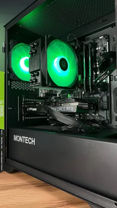 Збірка на замовлення: ігровий ПК Montech Air 100 ARGB Tower / AMD Ryzen 5 5500 (6 (12) ядер по 3,6 - 4,2 ГГц) / 16 ГБ DDR4 / 1000 ГБ SSD M.2 / nVidia GeForce RTX 3060 Ti, 8 ГБ GDDR6, 256-bit / 650 Вт б/в - зображення 4