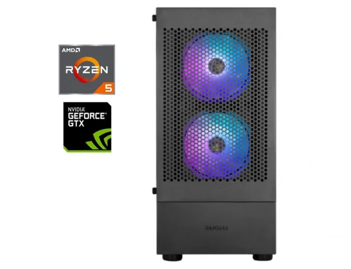Ігровий ПК Gamdias TALOS E3 Tower / AMD Ryzen 5 3600 (6 (12) ядер по 3.6 - 4.2 GHz) / 16 GB DDR4 / 512 GB SSD / nVidia GeForce GTX 1650, 4 GB GDDR6, 128-bit / 500W б/в - зображення 1