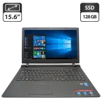 Ноутбук Lenovo IdeaPad 100-15IBY / 15.6" (1366x768) TN / Intel Pentium N3540 (4 ядра по 2.16 - 2.66 GHz) / 8 GB DDR3 / 128 GB SSD / Intel HD Graphics / WebCam / DVD-ROM б/в
