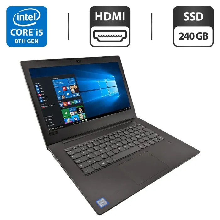 Ноутбук Lenovo V330-14IKB / 14" (1920x1080) IPS / Intel Core i5-8265U (4 (8) ядра по 1.6 - 3.9 GHz) / 4 GB DDR4 / 240 GB SSD / Intel UHD Graphics / WebCam б/в - зображення 1
