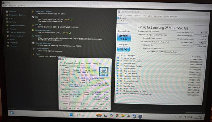 Ультрабук Lenovo ThinkPad T15 Gen 2 / 15.6" (1920x1080) IPS / Intel Core i7-1165G7 (4 (8) ядра по 2.8 - 4.7 GHz) / 16 GB DDR4 / 256 GB SSD / Intel Iris Xe Graphics / WebCam / Win 11 Pro б/в - зображення 8