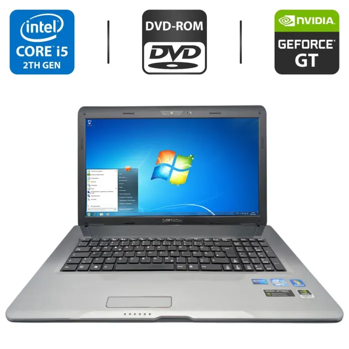 Ноутбук Medion Akoya P7624 / 17.3" (1600x900) TN / Intel Core i5-2450M (2 (4) ядра по 2.5 - 3.1 GHz) / 6 GB DDR3 / 320 GB HDD / nVidia GeForce GT 630M, 1 GB GDDR3, 128-bit / WebCam / АКБ не тримає б/в - зображення 1