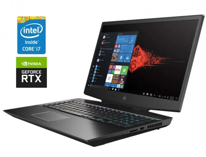 Ігровий ноутбук Б-клас HP Omen 17-cb0030nr / 17.3" (1920x1080) IPS / Intel Core i7-9750H (6 (12) ядер по 2.6 - 4.5 GHz) / 16 GB DDR4 / 512 GB SSD / nVidia GeForce RTX 2060, 6 GB GDDR6, 192-bit / WebCam б/в - зображення 1