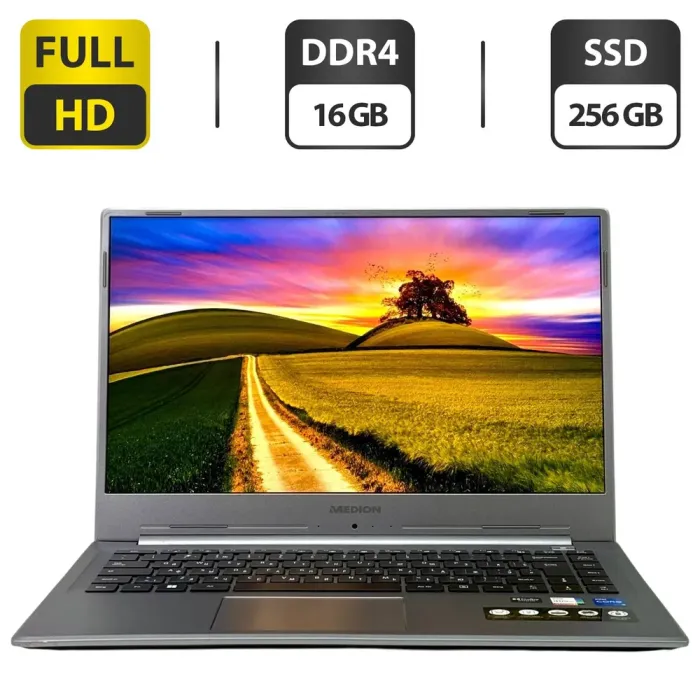Ноутбук Б-клас Medion Akoya S15449 / 15.6" (1920x1080) IPS / Intel Core i5-1135G7 (4 (8) ядра по 4.2 GHz) / 16 GB DDR4 / 256 GB SSD / Intel Iris Xe Graphics / WebCam / Windows 11 Pro б/в - зображення 1