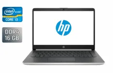 Ноутбук HP 14-cf0013dx / 14" (1366x768) TN / Intel Core i3-8130U (2 (4) ядра по 2.2 - 3.4 GHz) / 16 GB DDR4 / 480 GB SSD / Intel UHD Graphics 620 / WebCam / Windows 10 б/в