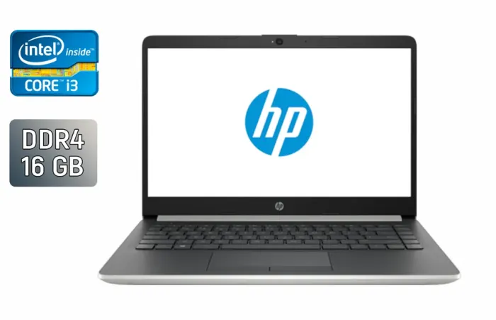 Ноутбук HP 14-cf0013dx / 14" (1366x768) TN / Intel Core i3-8130U (2 (4) ядра по 2.2 - 3.4 GHz) / 16 GB DDR4 / 480 GB SSD / Intel UHD Graphics 620 / WebCam / Windows 10 б/в - зображення 1
