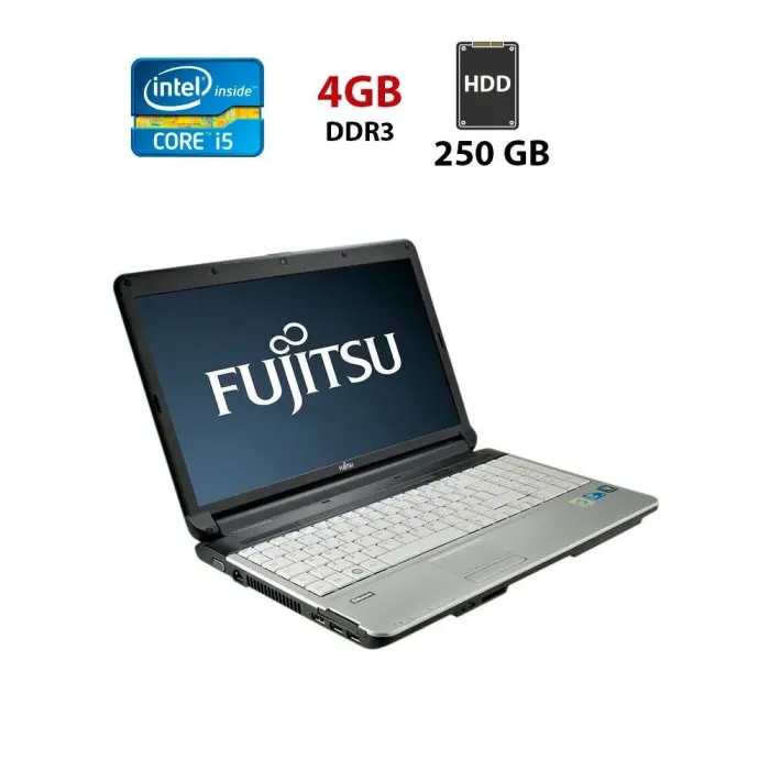 Ноутбук Б-клас Fujitsu LifeBook A512 / 15.6" (1366x768) TN / Intel Core i5-3110M (2 (4) ядра по 2.4 GHz) / 4 GB DDR3 / 250 GB HDD / Intel HD Graphics 4000 / WebCam б/в - зображення 1