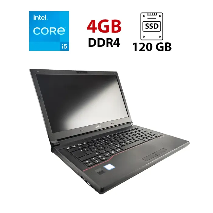 Ноутбук Fujitsu LifeBook E546 / 14" (1920x1080) IPS / Intel Core i5-6200U (2 (4) ядра по 2.3 - 2.8 GHz) / 4 GB DDR4 / 120 GB SSD / Intel HD Graphics 520 / WebCam б/в - зображення 1