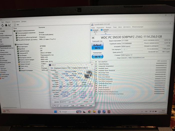 Ігровий ноутбук Acer Nitro 5 AN515-55 / 15.6" (1920x1080) IPS / Intel Core i5-10300H (4 (8) ядра по 2,5 - 4,5 ГГц) / 32 ГБ DDR4 / 256 ГБ SSD + 256 ГБ SSD / nVidia GeForce RTX 3050, 4 ГБ GDDR6, 128-біт / WebCam б/в - зображення 12