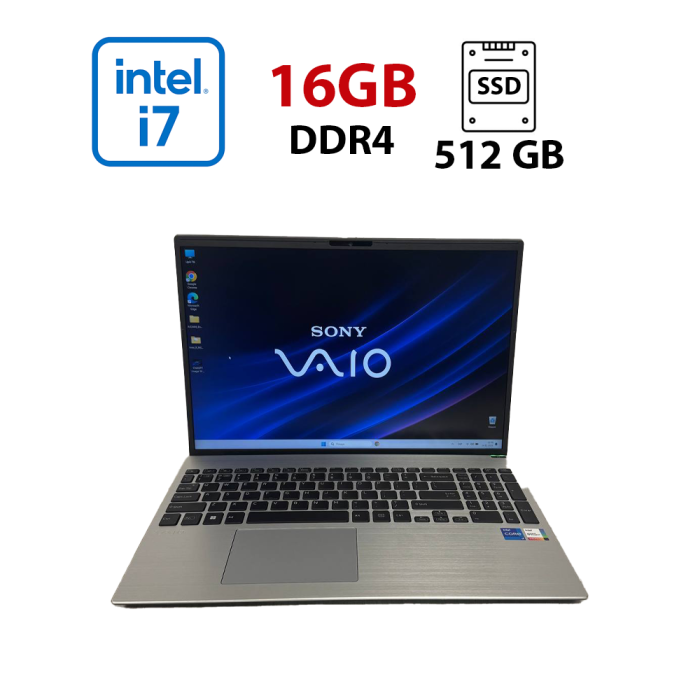 Ультрабук Sony Vaio VjF161X / 16" (1920x1080) IPS / Intel Core i7-1355U (10 (12) ядер по 1.7 - 5.0 GHz) / 16 GB DDR4 / 512 GB SSD NVMe / Intel Iris Xe Graphics / WebCam б/в - изображение 1
