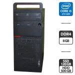Комп'ютер Lenovo ThinkCentre M700 Tower / Intel Core i5-6400 (4 ядра по 3,7 - 3,3 ГГц) / 8 ГБ DDR4 / 120 ГБ SSD + 500 ГБ HDD / Intel HD Graphics 530 / DVD-ROM / Windows 11 Pro б/в