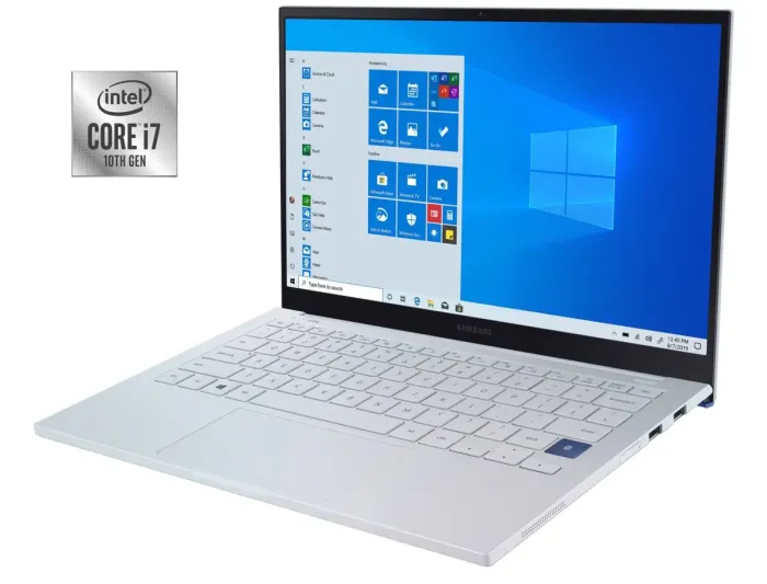 Ультрабук Б-клас Samsung Galaxy Book Ion White NP930XCJ-K03US / 13.3" (1920x1080) OLED / Intel Core i7-10510U (4 (8) ядра по 1.8 - 4.9 GHz) / 8 GB DDR4 / 256 GB SSD / Intel UHD Graphics / WebCam б/в - зображення 1