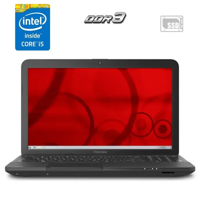 Ноутбук Toshiba Pro C850-130 / 15.6" TN / Core i5-3210M (2(4) ядра по 2.5-3.1GHz) / 4GB DDR3 / 240GB SSD NEW / HD Graphics 4000 / WebCam/Без АКБ/ Win 10 б/в - зображення 1
