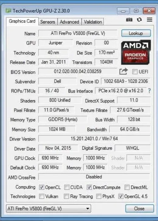Дискретна відеокарта AMD FirePro V5800, 1 GB GDDR5, 128-bit б/в - зображення 4