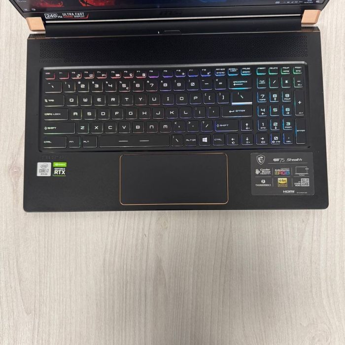 Ігровий ноутбук Б-клас MSI GS75 Stealth 10SE / 17.3" (1920x1080) IPS / Intel Core i7-10875H (8 (16) ядер по 2.3 - 5.1 GHz) / 16 GB DDR4 / 512 GB SSD NVMe / nVidia GeForce RTX 2060, 6 GB GDDR6, 192-bit / WebCam б/в - зображення 7