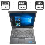 Ноутбук Б-клас Dell Latitude E5440 / 14" (1366x768) TN / Intel Core i5-4310U (2 (4) ядра по 2.0 - 3.0 GHz) / 8 GB DDR3 / 240 GB SSD / Intel HD Graphics 5500 / WebCam б/в