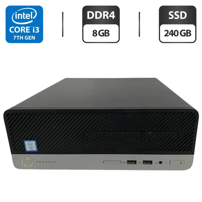 Комп'ютер HP ProDesk 400 G4 SFF / Intel Core i3-7100 (2 (4) ядра по 3.9 GHz) / 8 GB DDR4 / 240 GB SSD / Intel HD Graphics 530 / VGA б/в - зображення 1