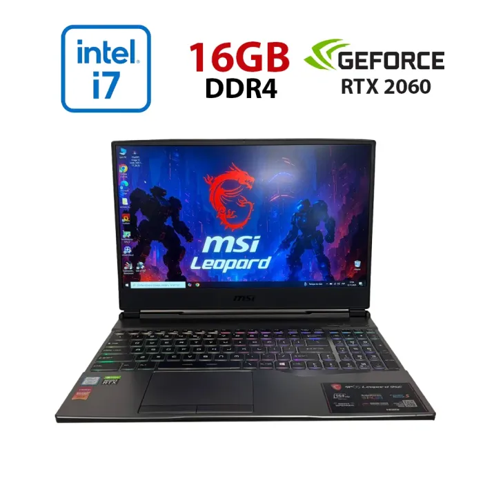 Ігровий ноутбук MSI Leopard GP65 9SE / 15,6" (1920x1080) IPS / Intel Core i7-9750H (6 (12) ядер по 2,6 - 4,5 ГГц) / 16 ГБ DDR4 / 512 ГБ SSD / nVidia GeForce RTX 2060, 6 ГБ GDDR6, 192-біт / WebCam б/в - зображення 1