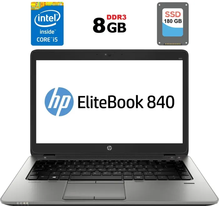 Ультрабук Б-клас HP EliteBook 840 G1 / 14" TN / Core i5-4300U (2(4) ядра по 1.9-2.9GHz) / 8GB DDR3 / 180GB SSD / HD Graphics 4400 / WebCam / Fingerprint / DisplayPort б/в - зображення 1