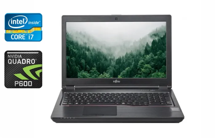 Мобільна робоча станція Б-клас Fujitsu Celsius H780 / 15.6" (1920x1080) IPS / Intel Core i7-8750H (6 (12) ядер по 2.2 - 4.1 GHz) / 32 GB DDR4 / 512 GB SSD / nVidia Quadro P600, 4 GB GDDR5, 128-bit / WebCam / 4G / Windows 10 б/в - зображення 1