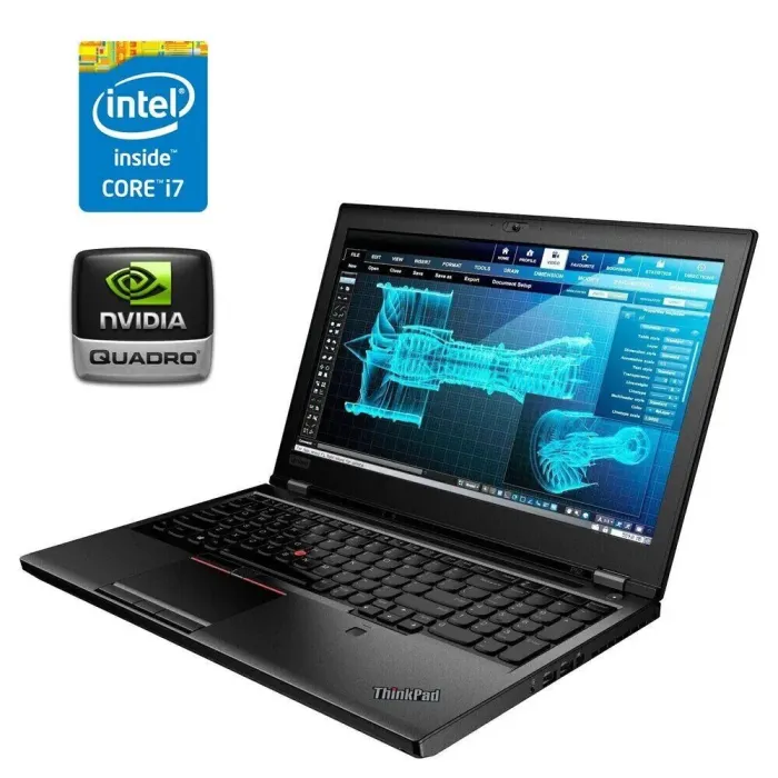 Мобільна робоча станція Lenovo ThinkPad P52 / 15.6" (1920x1080) IPS / Intel Core i7-8850H (6 (12) ядер по 2.6 - 4.3 GHz) / 16 GB DDR4 / 256 GB SSD / nVidia Quadro P2000, 4 GB GDDR5, 128-bit / WebCam б/в - зображення 1