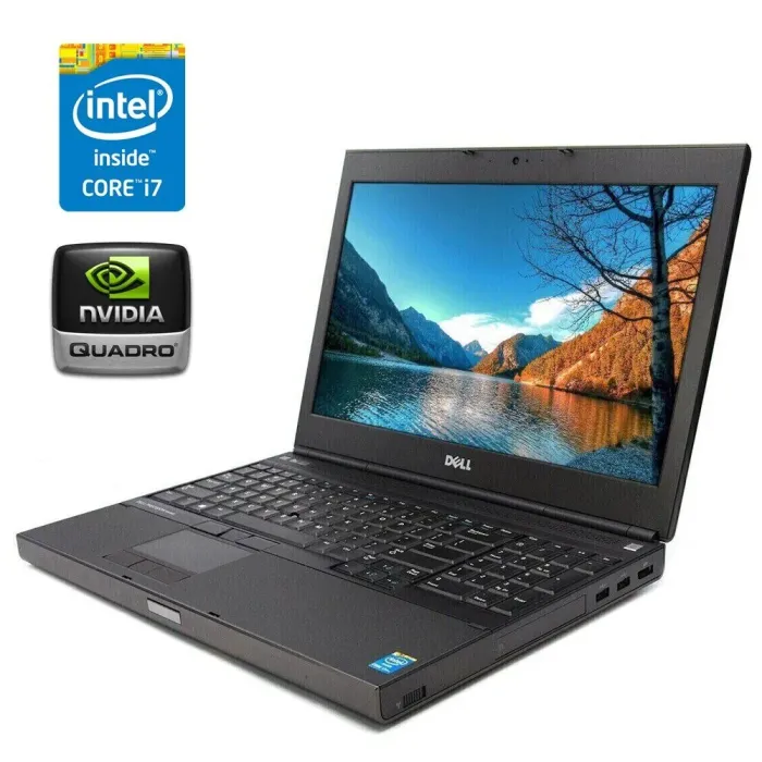 Мобільна робоча станція Dell Precision M4800 / 15.6" (1366x768) TN / Intel Core i7-4930MX (4 (8) ядра по 3.0 - 3.9 GHz) / 16 GB DDR3 / 240 GB SSD / nVidia Quadro K1100M, 2 GB GDDR5, 128-bit / WebCam б/в - зображення 1