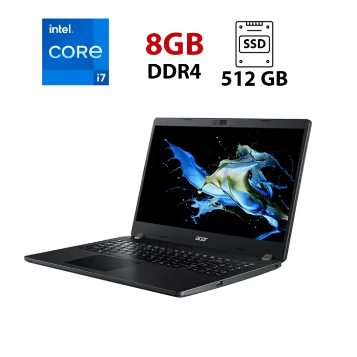 Ноутбук Acer TravelMate P2 TMP214-52 / 14" (1920x1080) IPS / Intel Core i7-10510U (4 (8) ядра по 1.8 - 4.9 GHz) / 8 GB DDR4 / 512 GB SSD / Intel UHD Graphics for 10th / WebCam / Win 11 б/в - зображення 1