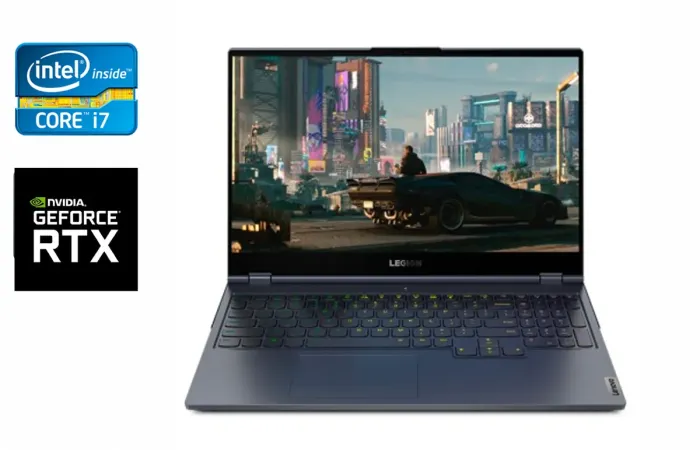 Ігровий ноутбук Б-клас Lenovo Legion 7 15IMH05H / 15.6" (1920x1080) IPS / Intel Core i7-10750H (6 (12) ядер по 2.6 - 5.0 GHz) / 32 GB DDR4 / 1000 GB SSD / nVidia GeForce RTX 2080 Super Max-Q, 8 GB GDDR6, 256-bit / WebCam / Windows 10 Home б/в - зображення 1
