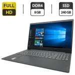 Ноутбук Б-клас Lenovo IdeaPad S145-15IKB / 15.6" (1920x1080) TN / Intel Core i3-8130U (2 (4) ядра по 2.2 -3.4 GHz) / 8 GB DDR4 / 240 GB SSD / Intel UHD Graphics 620 / WebCam б/в
