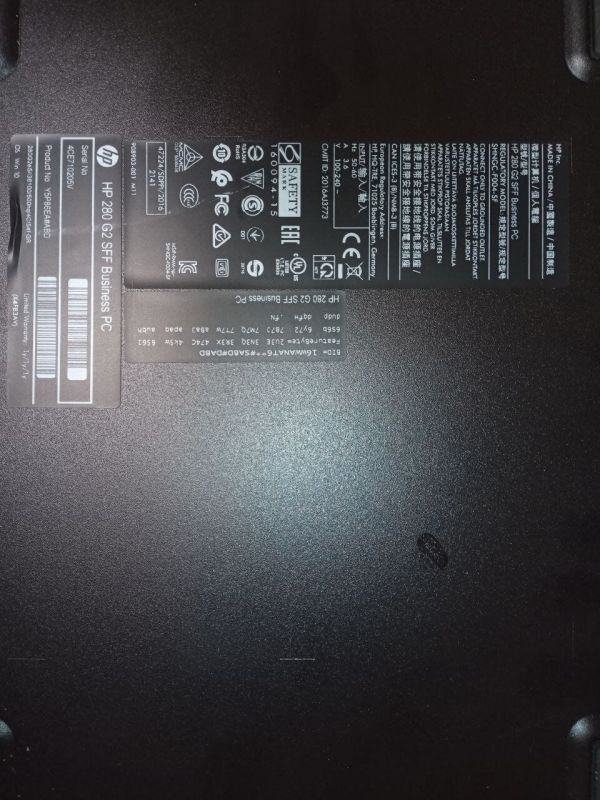 ПК HP 280 G2 SFF / Intel Core i3-6100 (2 (4) ядра по 3.7 GHz) / 4 GB DDR4 / 500 GB HDD / Intel HD Graphics 530 / DVD-ROM / Win 10 б/в - зображення 5
