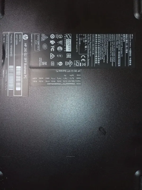 ПК HP 280 G2 SFF / Intel Core i3-6100 (2 (4) ядра по 3.7 GHz) / 4 GB DDR4 / 500 GB HDD / Intel HD Graphics 530 / DVD-ROM / Win 10 б/в - зображення 5