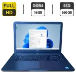 Ноутбук Dell Inspiron 17 5767 (P32E) / 17.3" (1920x1080) TN / Intel Core i5-7200U (2 (4) ядра по 2.5 - 3.1 GHz) / 16 GB DDR4 / 360 GB SSD / Intel HD Graphics 620 / WebCam / DVD-ROM б/в