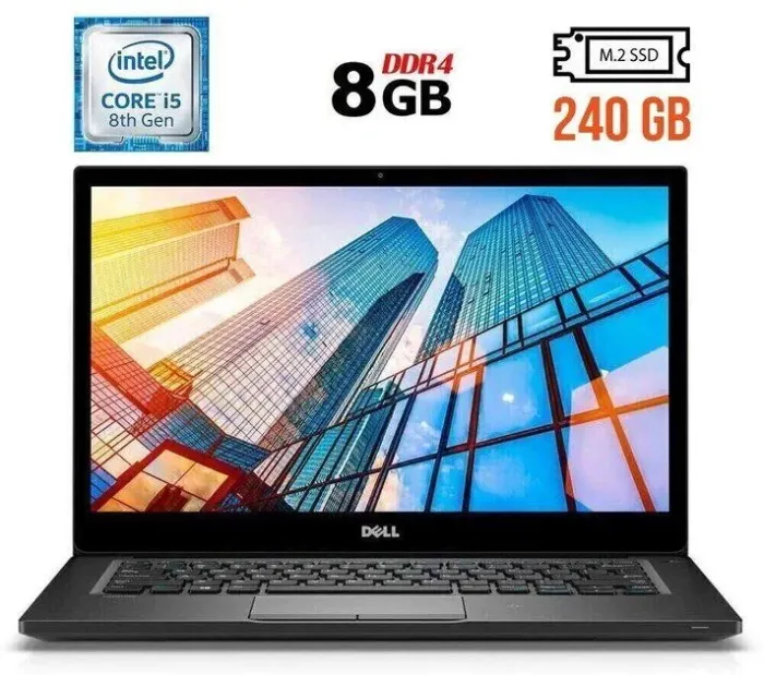 Ноутбук Б-клас Dell Latitude 7490 / 14" (1366x768) TN / Intel Core i5-8250U (4 (8) ядра по 1.6 - 3.4 GHz) / 8 GB DDR4 / 240 GB SSD M.2 / Intel UHD Graphics 620 / WebCam / USB 3.1 / HDMI / Windows 10 б/в - зображення 1