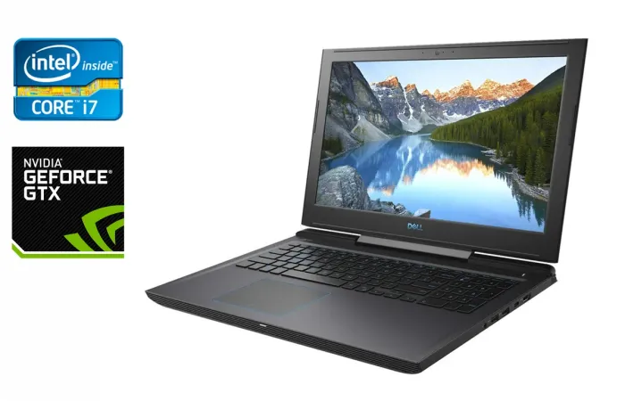Ігровий ноутбук Dell G7 7588 / 15.6" (1920x1080) IPS / Intel Core i7-8750H (6 (12) ядер по 2.2 - 4.1 GHz) / 16 GB DDR4 / 128 GB SSD + 1000 GB HDD / nVidia GeForce GTX 1060 Max-Q, 6 GB GDDR5, 192-bit / WebCam / HDMI б/в - зображення 1