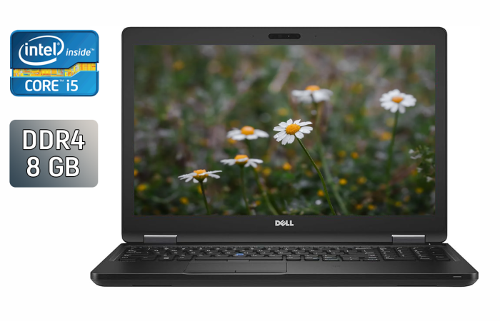 Ноутбук Б-клас Dell Latitude 5580 / 15.6" (1920x1080) IPS / Intel Core i5-7300U (2 (4) ядра по 2.6 - 3.5 GHz) / 8 GB DDR4 / 240 GB SSD / Intel HD Graphics 620 / WebCam / HDMI / Windows 10 б/в - зображення 1