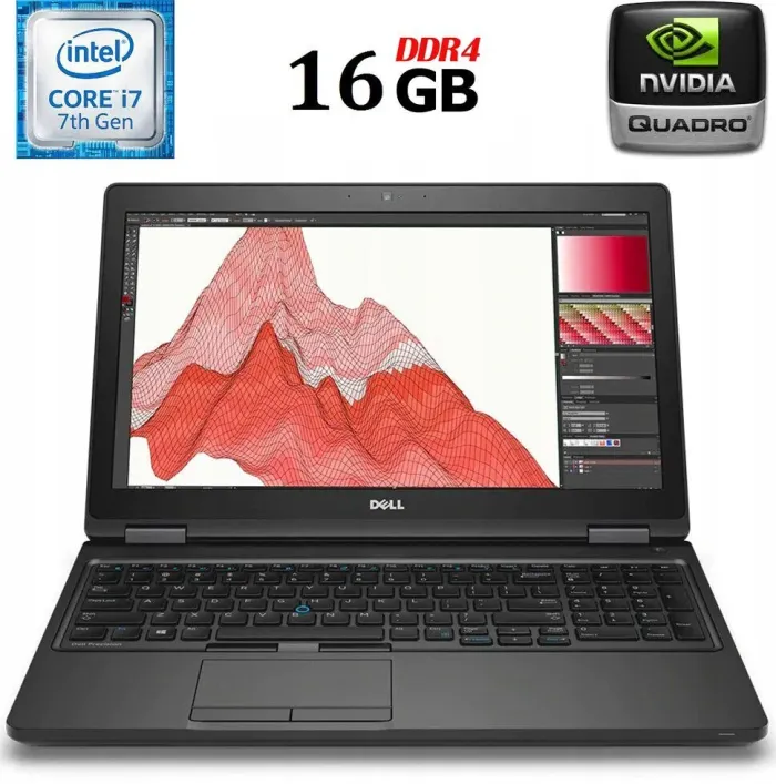 Робоча станція Б-клас Dell Precision 3520 / 15.6" PS / Intel Core i7-7820HQ (4(8) ядра по 2.9-3.9GHz) / 16GB DDR4 / 256GB SSD / Quadro M620, 2GB GDDR5, 128-bit / WebCam / HDMI / Win 10 б/в - зображення 1