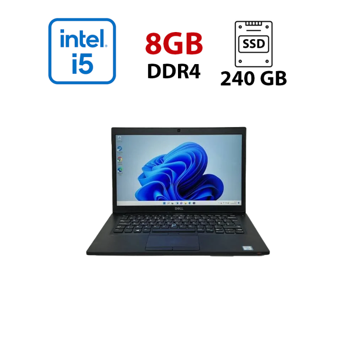 Ультрабук Dell Latitude E7480 / 14" (1920x1080) IPS / Intel Core i5-7300U (2 (4) ядра по 2,6 - 3,5 ГГц) / 8 ГБ DDR4 / 240 ГБ SSD / Intel HD Graphics 620 / Веб-камера / HDMI б/в - зображення 1
