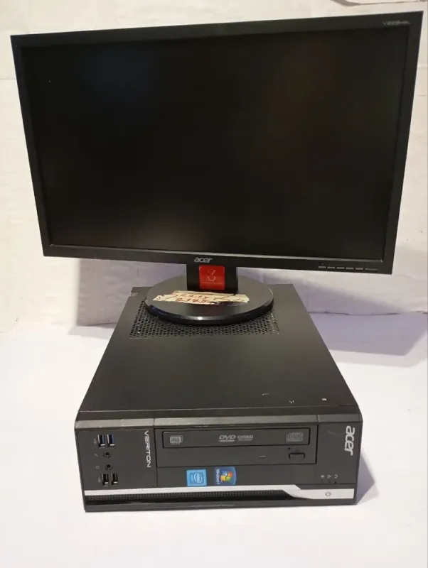 Комплект ПК: Acer Veriton X2632G SFF / Intel Сore i3-4160 (2 (4) ядра по 3.5 GHz) / 8 GB DDR3 / 500 GB HDD / Intel HD Graphics 4600 / DVD-RW + Монітор Acer V223HQL / 22" (1920x1080) TN / 1x DVI, 1x VGA / VESA 100x100 б/в - зображення 2
