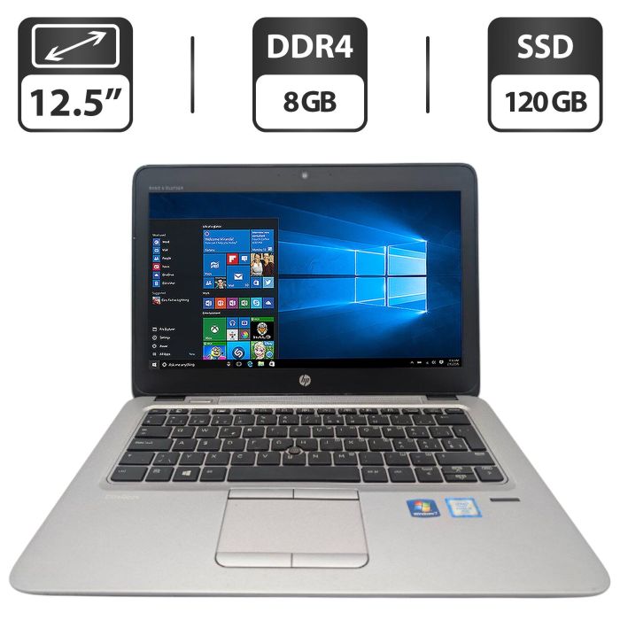 Нетбук HP EliteBook 820 G3 / 12.5" (1366x768) TN / Intel Core i5-6300U (2 (4) ядра по 2.4 - 3.0 GHz) / 8 GB DDR4 / 120 GB SSD / Intel HD Graphics 520 / WebCam б/в - изображение 1