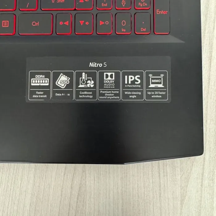 Ігровий ноутбук Б-клас Acer Nitro 5 AN515-51 / 15.6" (1920x1080) IPS / Intel Core i5-7300HQ (4 ядра по 2.5 - 3.5 GHz) / 16 GB DDR4 / 256 GB SSD M.2 / nVidia GeForce GTX 1050, 4 GB GDDR5, 128-bit / WebCam б/в - зображення 9