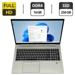 Ультрабук HP EliteBook 850 G7 / 15.6" (1920x1080) IPS / Intel Core i7-10610U (4 (8) ядра по 1.8 - 4.9 GHz) / 16 GB DDR4 / 256 GB SSD / Intel UHD Graphics / WebCam / Fingerprint / Windows 11 Pro б/в