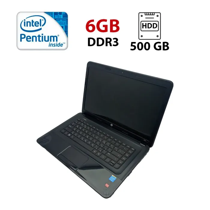 Ноутбук HP 2000 / 15.6" (1366x768) TN / Intel Pentium B960 (2 ядра по 2.2 GHz) / 6 GB DDR3 / 500 GB HDD / AMD Radeon HD 7400M, 1 GB GDDR3, 64-bit / WebCam б/в - зображення 1