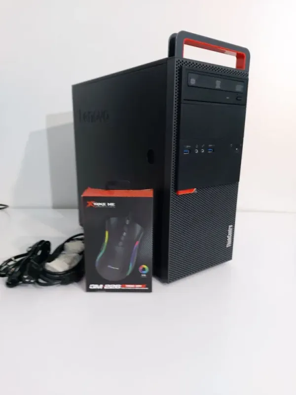 Комп'ютер Lenovo ThinkCentre M800 Tower / Intel Core i3-6100 (2 (4) ядра по 3.7 GHz) / 16 GB DDR4 / 256 GB SSD / Intel HD Graphics 530 / 350W / DVD-ROM + Мишка, кабель живлення, перехідник з DisplayPort на DVI б/в - зображення 2