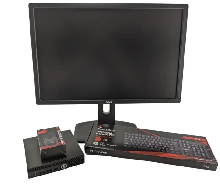 Комплект ПК: Dell OptiPlex 3050 USFF / Intel Core i5-6400T (4 ядра по 2.2 - 2.8 GHz) / 16 GB DDR4 / 240 GB SSD / Intel HD Graphics 530 / Блок живлення + Монітор Dell U2412M / 24" (1920x1200) IPS / VGA, DVI, DisplayPort, USB-Hub + Клавіатура, мишка б/в - зображення 2