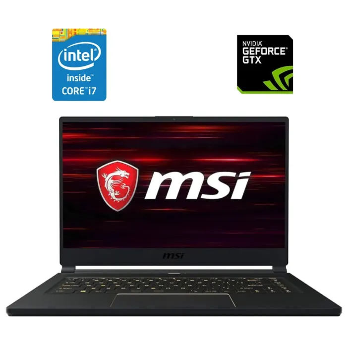 Ігровий ноутбук Б-класу MSI GS65 Stealth 9SD / 15,6" (1920x1080) IPS / Intel Core i7-9750H (6 (12) ядра по 2,6 - 4,5 ГГц) / 16 ГБ DDR4 / 512 ГБ SSD / nVidia GeForce GTX 1660 Ti, 6 ГБ GDDR6, 192-біт / WebCam б/в - зображення 1